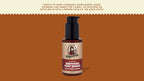 Brand and ingredient story panel for Dr. Squatch Soothing Post Shave Wood Barrel Bourbon post-shave product