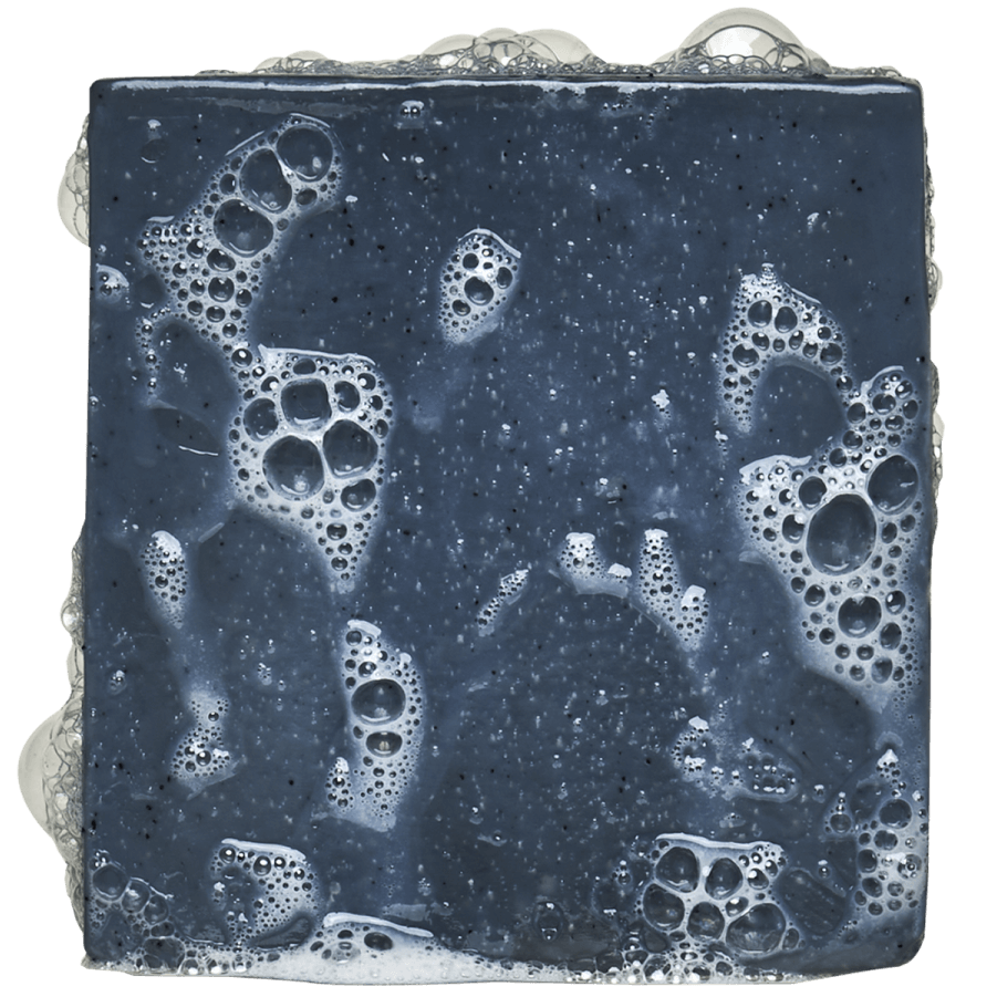 Promotional graphic for Dr. Squatch Thousand Sword Scrub bar soap