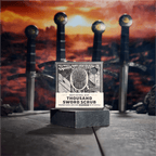 Promotional graphic for Dr. Squatch Thousand Sword Scrub bar soap