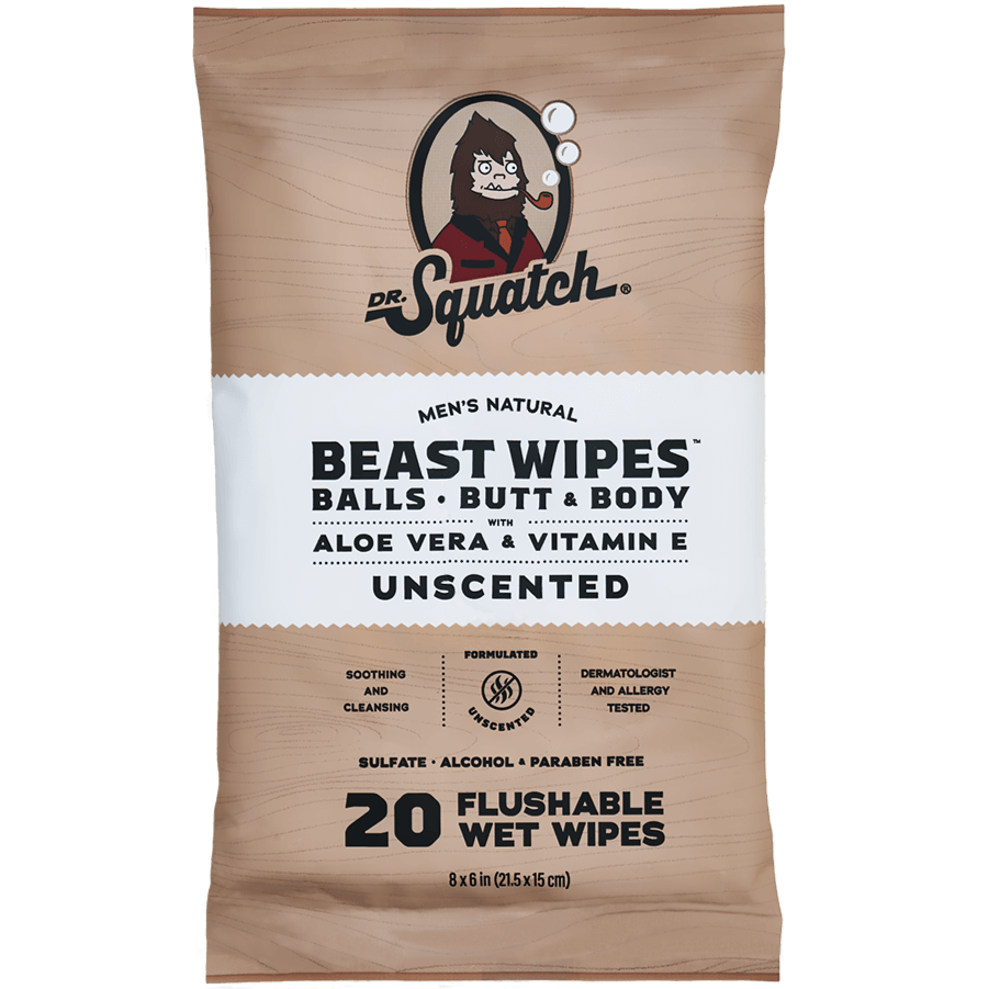 Dr. Squatch Beast Wipes Subscription ball care product package