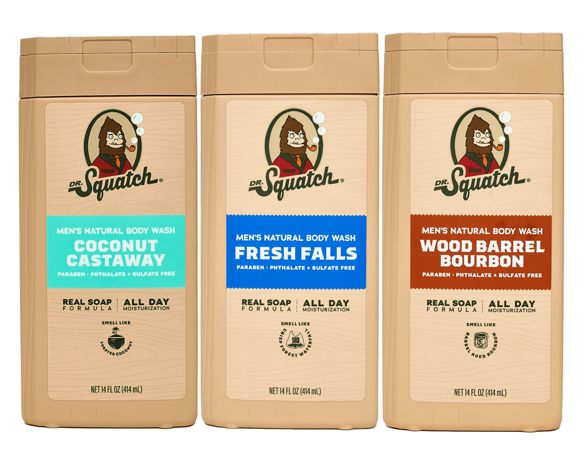 Dr. Squatch 14 oz Body Wash Subscription - 3 Bottles package