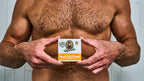 Dr. Squatch Mango Butter bar soap being used