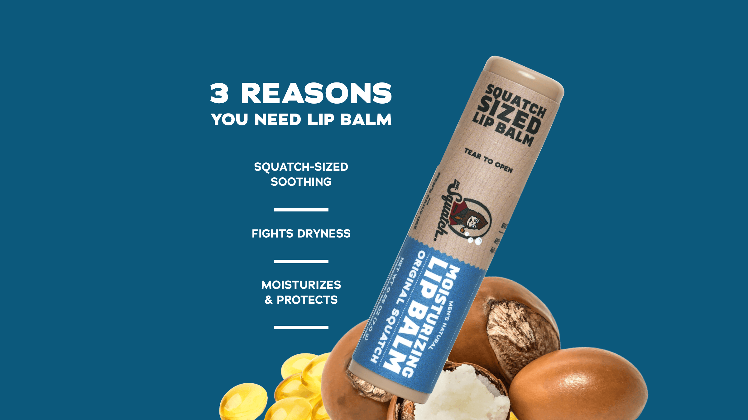 Scent notes graphic for Dr. Squatch Original Squatch Lip Balm!